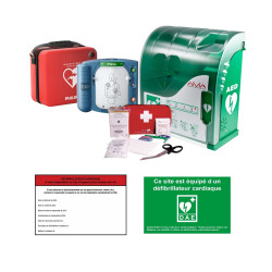 Pack défibrillateur Philips HS1 et boitier mural extérieur Aivia 200