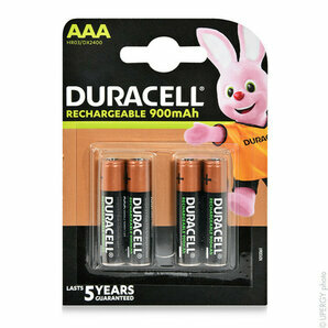 Piles rechargeables AAA 900mAh Duracell 1,2 V (Blister de 4)